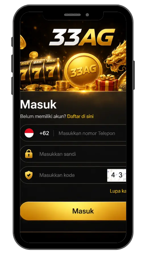 Tampilan halaman utama aplikasi 33AG